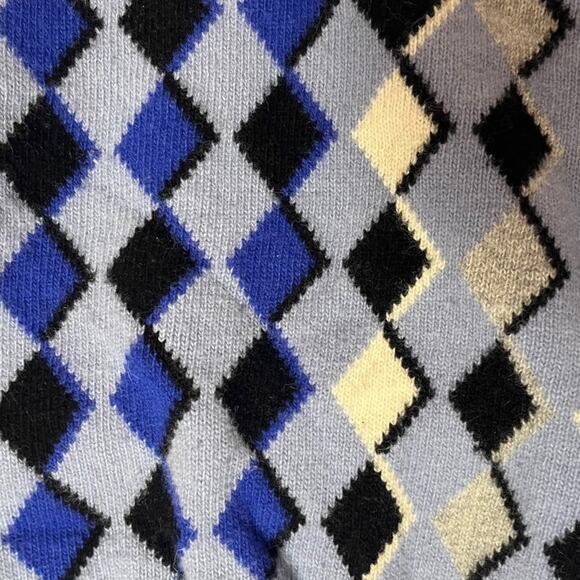 Vintage Lambswool Dad Sweater Men’s 40 Blue Argyle Knit Golf Prep Tenniscore - Picture 2 of 9